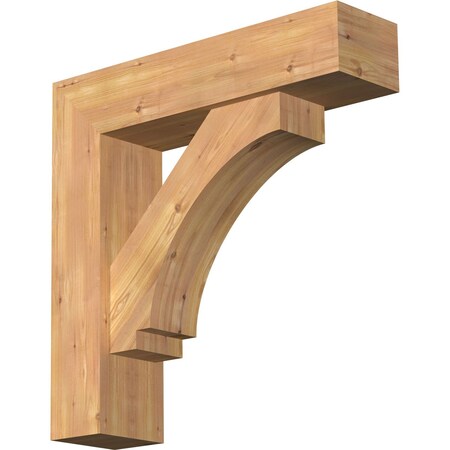Ekena Millwork Imperial Block Smooth Bracket w/ Offset Brace, Western Red Cedar, 7 1/2"W x 30"D x 30"H BKT0806X30X30IMP05SWR